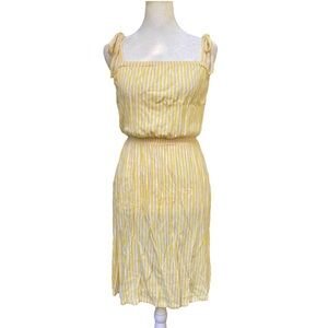 H&M Yellow Striped Tie Shoulder Dress
